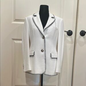 Zara White Blazer with Black Accents